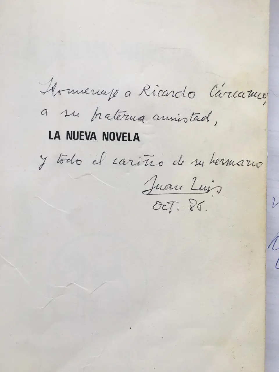 Ricardo Cárcamo: "Las anotaciones manuscritas de La nueva novela del 2017 son mías": Una conversación con Scott Weintraub