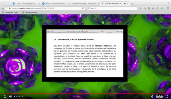 Soy una máquina y no puedo olvidar de Martín Rangel: poesía electrónica [simuladamente robótica] mexicana actual